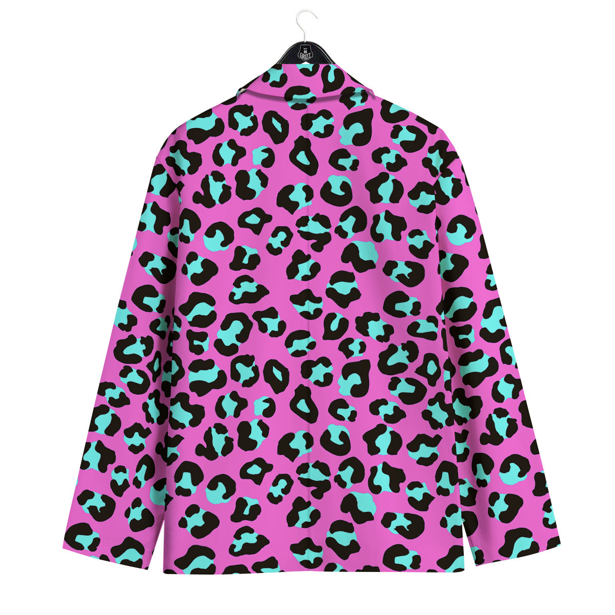 Leopard Pink And Turquoise Print Pattern Men's Sport Coat-grizzshop