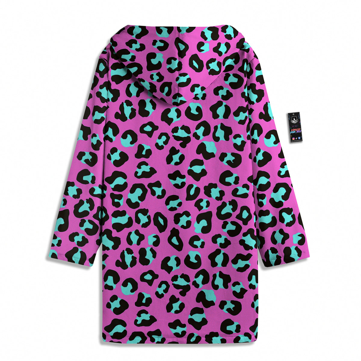 Leopard Pink And Turquoise Print Pattern Men's Windbreaker Jacket-grizzshop