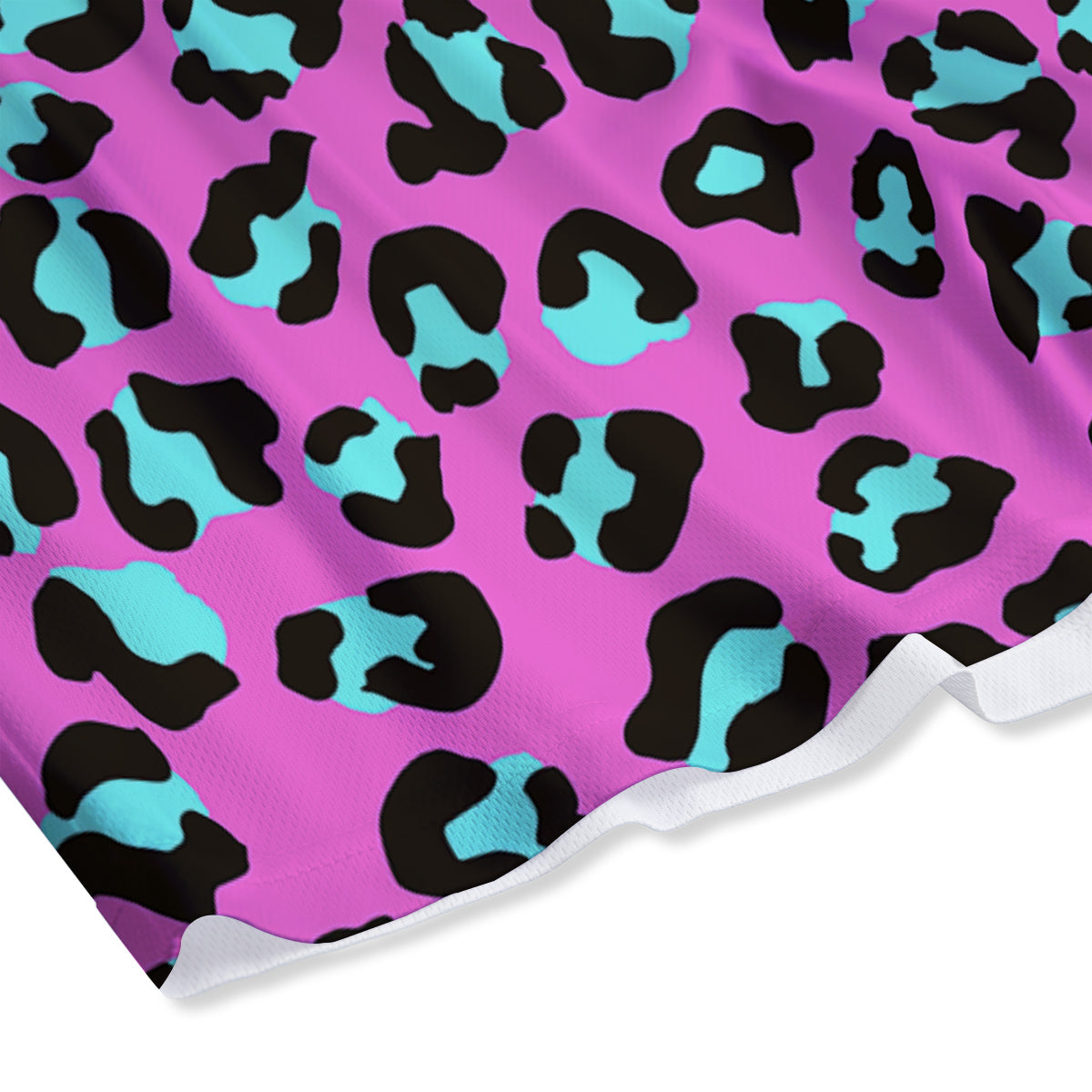 Leopard Pink And Turquoise Print Pattern Mesh Shorts