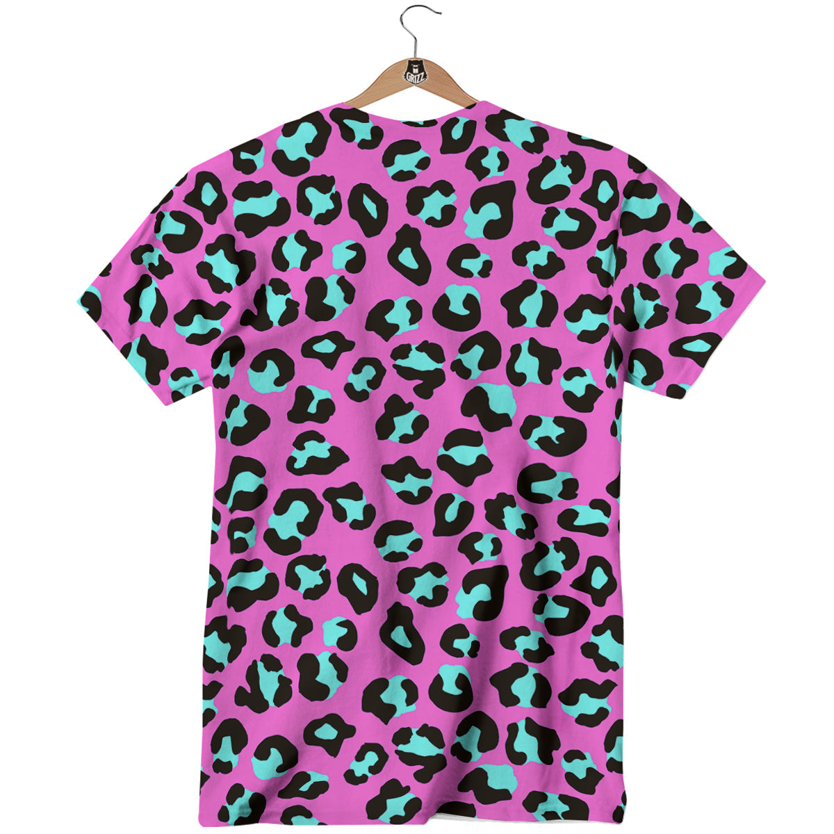 Leopard Pink And Turquoise Print Pattern T-Shirt-grizzshop
