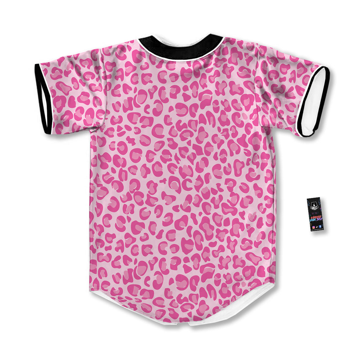 Leopard Pink Print Pattern Baseball Jersey-grizzshop