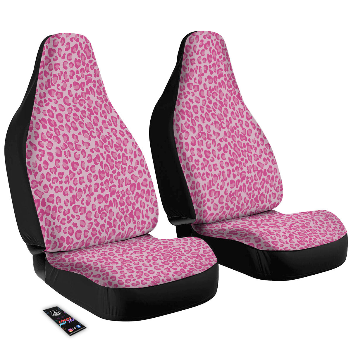 Leopard Pink Print Pattern Car Seat Covers-grizzshop