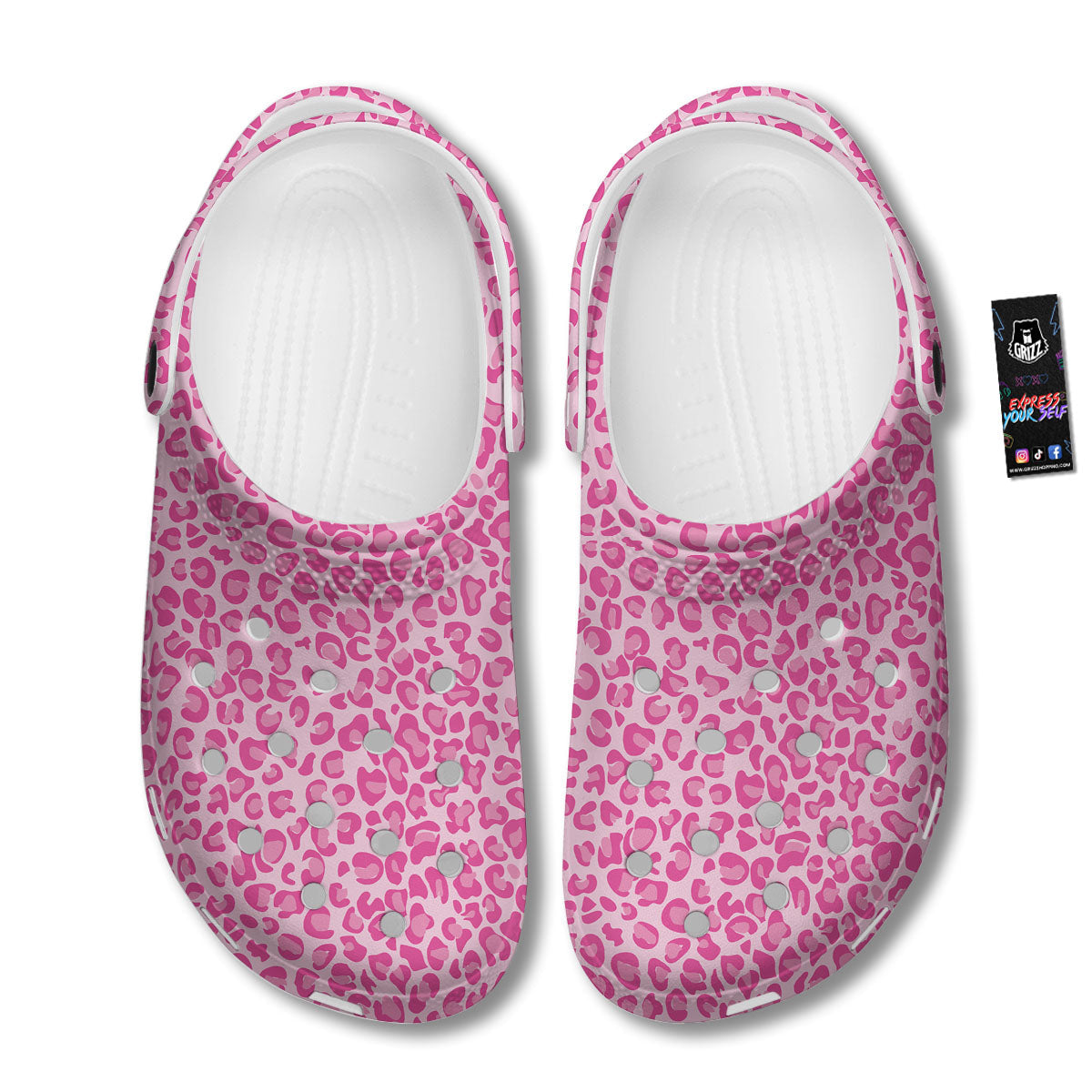 Leopard Pink Print Pattern Clog-grizzshop