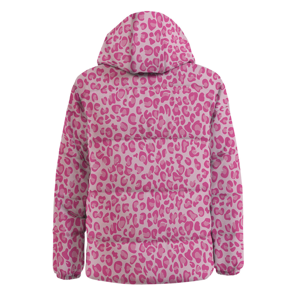 Leopard Pink Print Pattern Down Jacket-grizzshop