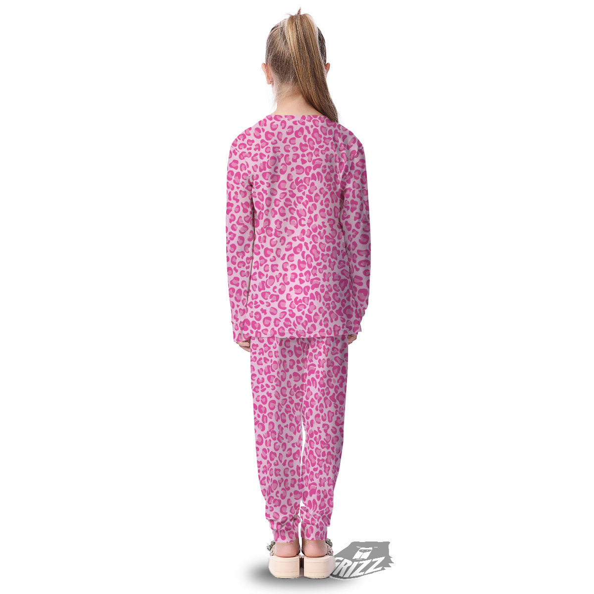 Leopard Pink Print Pattern Kid's Pajamas-grizzshop