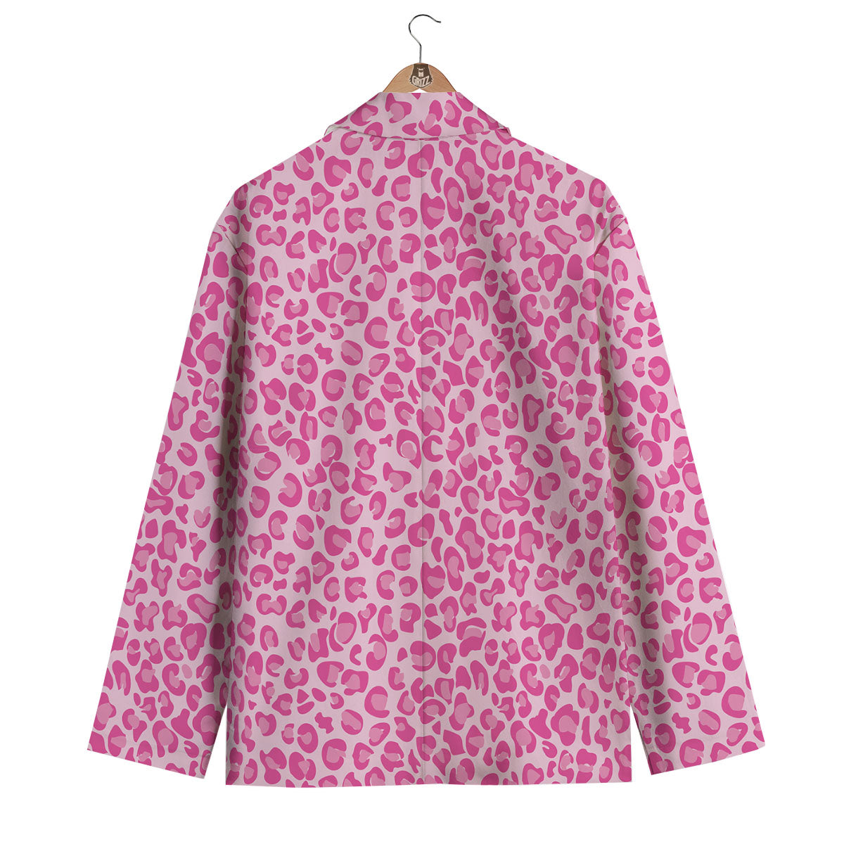 Leopard Pink Print Pattern Men's Blazer-grizzshop