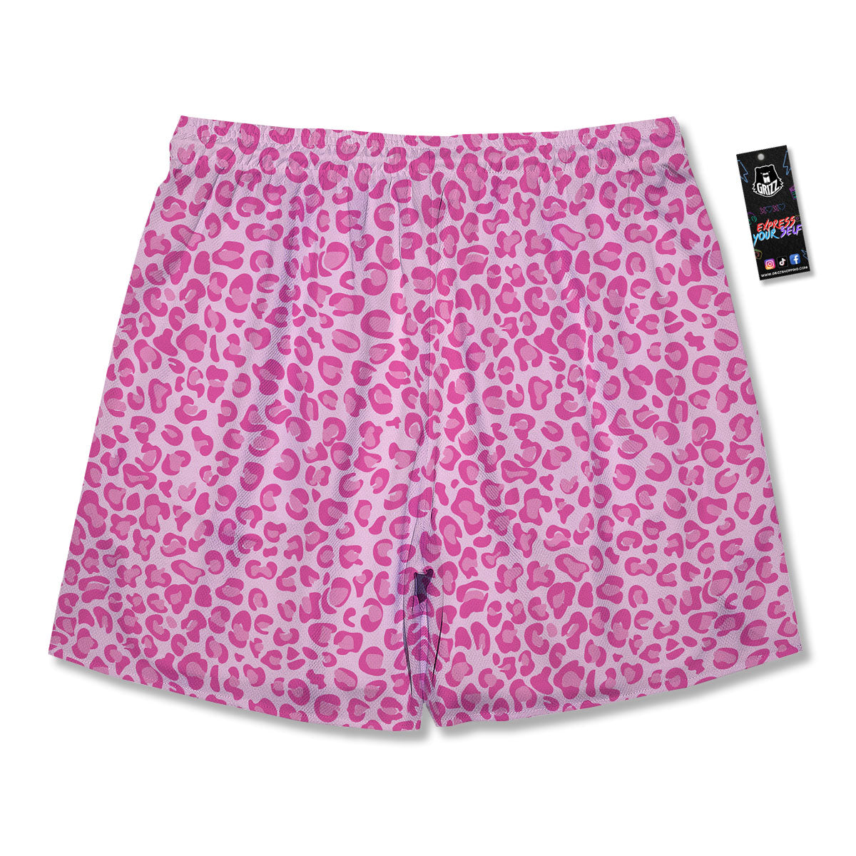 Leopard Pink Print Pattern Men's Running Shorts-grizzshop