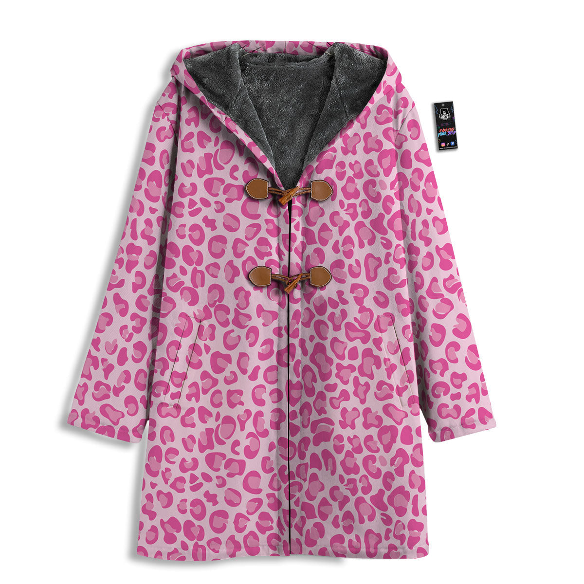 Leopard Pink Print Pattern Men's Windbreaker Jacket-grizzshop