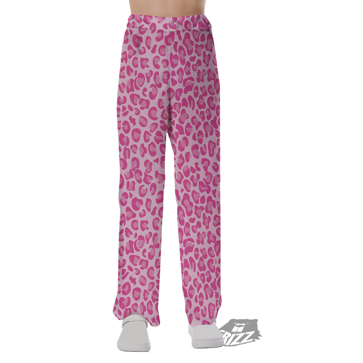 Leopard Pink Print Pattern Pajama Pants-grizzshop