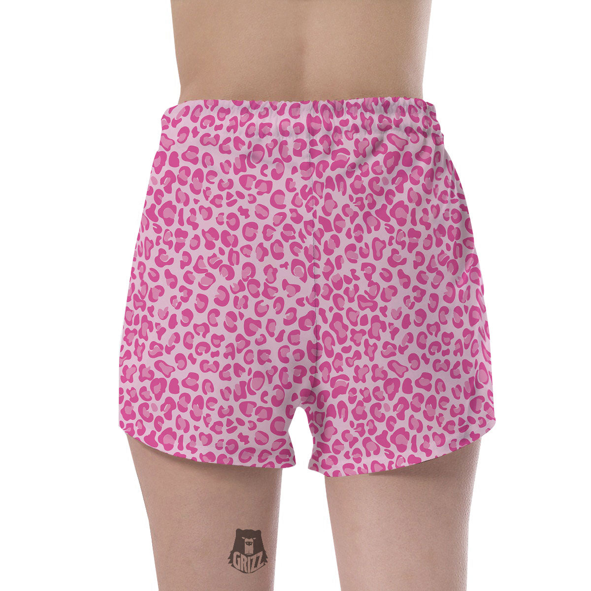 Leopard Pink Print Pattern Women's Shorts-grizzshop