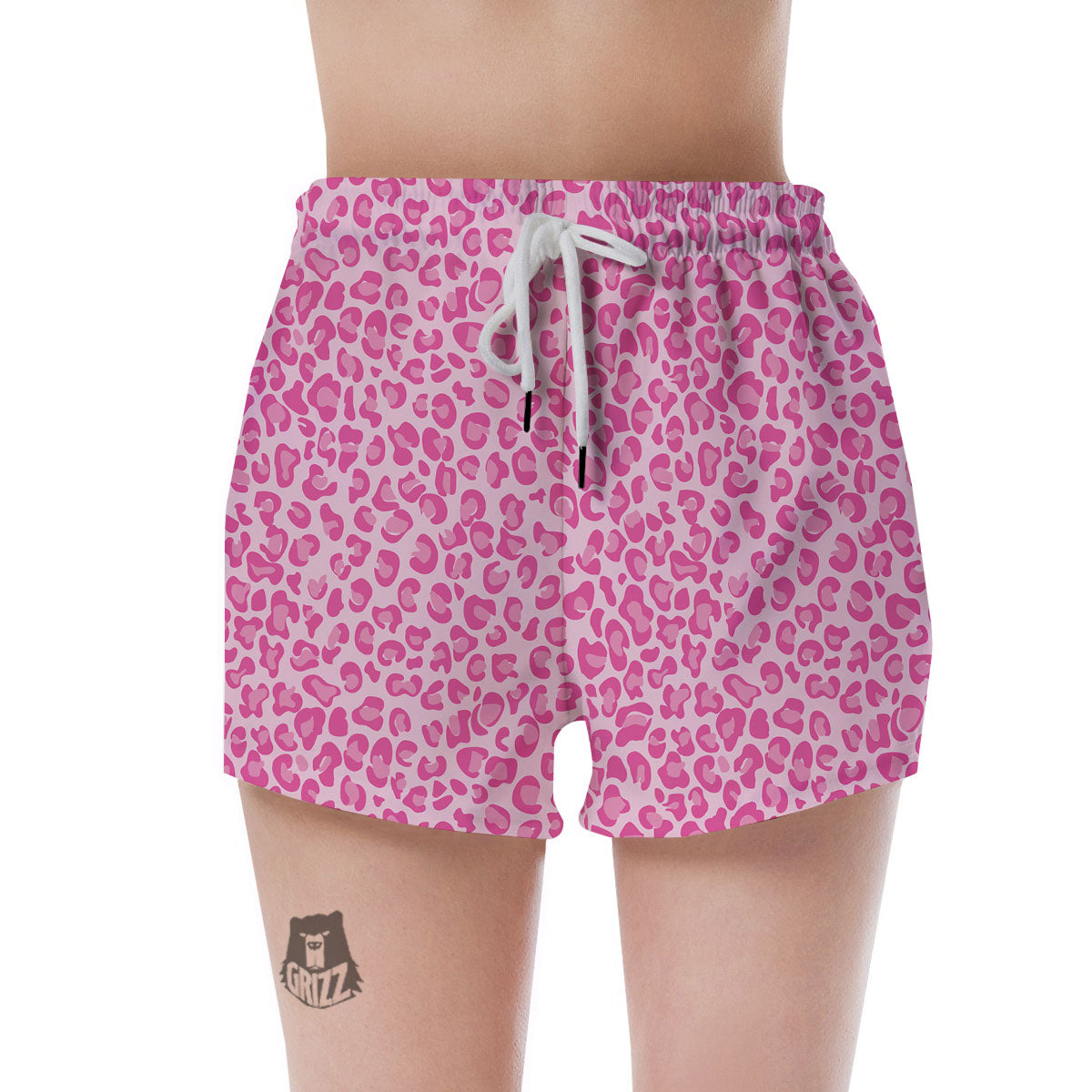 Leopard Pink Print Pattern Women's Shorts-grizzshop