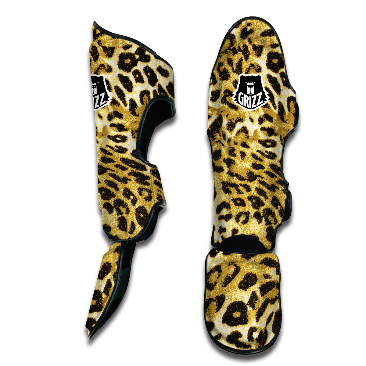 Leopard Print Pattern Muay Thai Shin Guards-grizzshop