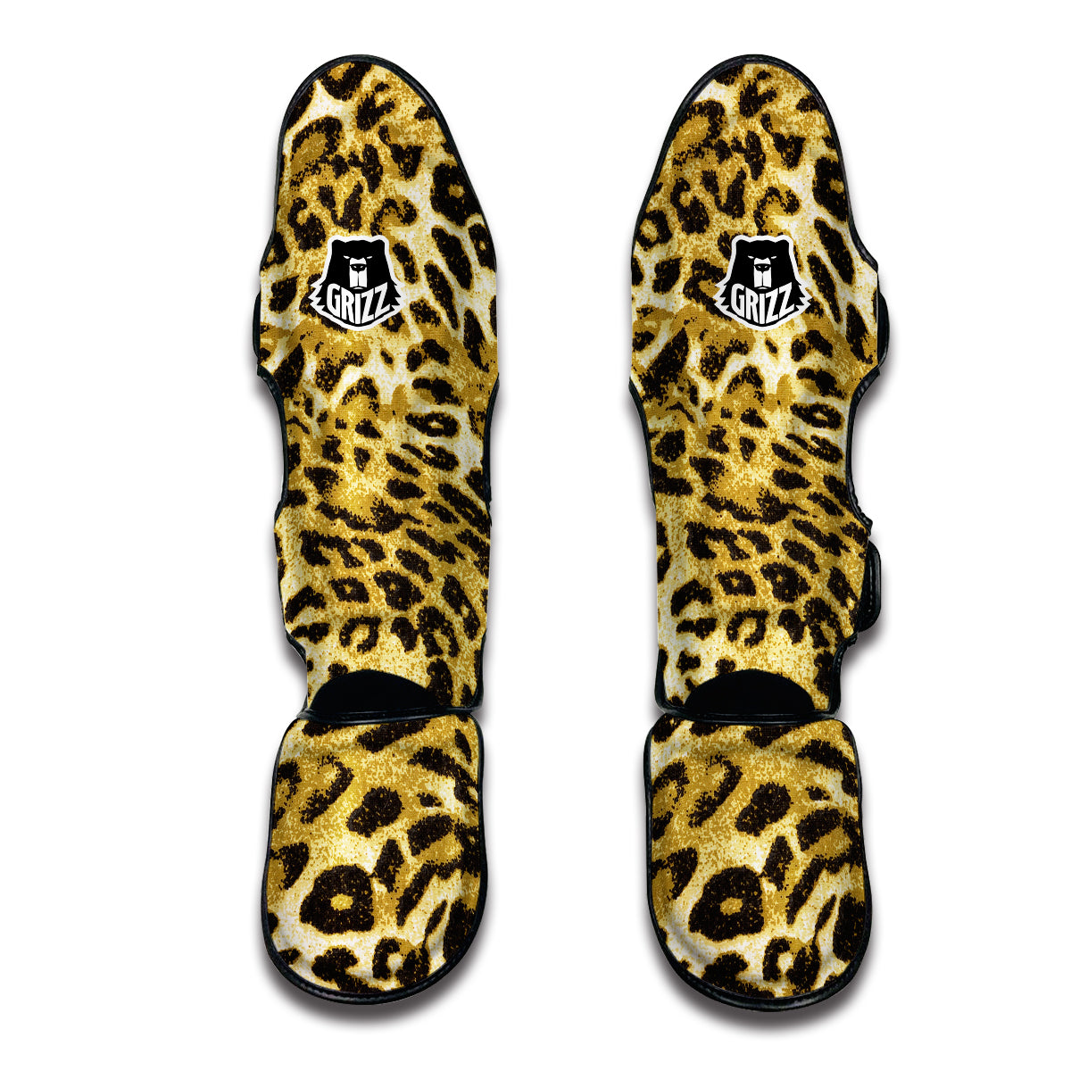 Leopard Print Pattern Muay Thai Shin Guards-grizzshop