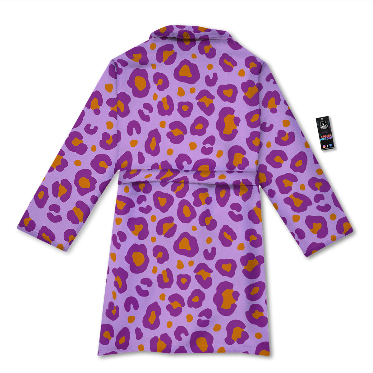 Leopard Purple And Orange Print Bathrobe-grizzshop