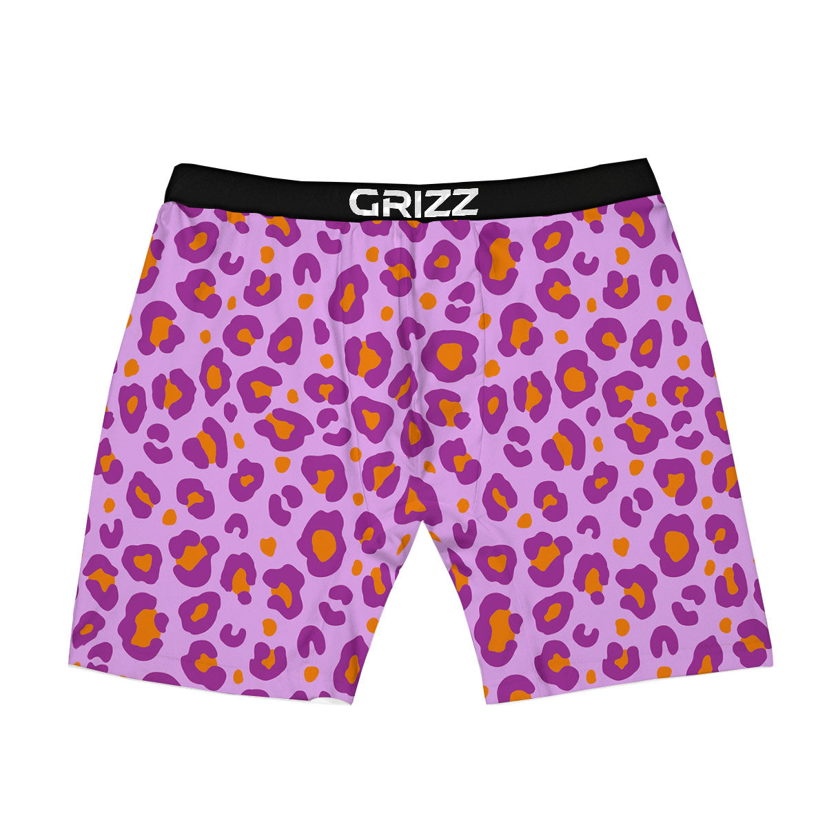 Leopard Purple And Orange Print Boxer Briefs-grizzshop