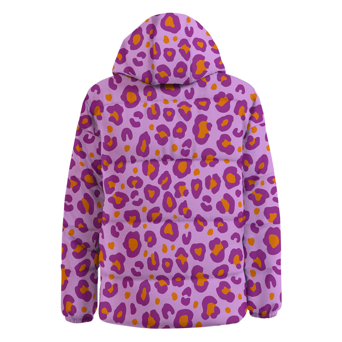 Leopard Purple And Orange Print Down Jacket-grizzshop