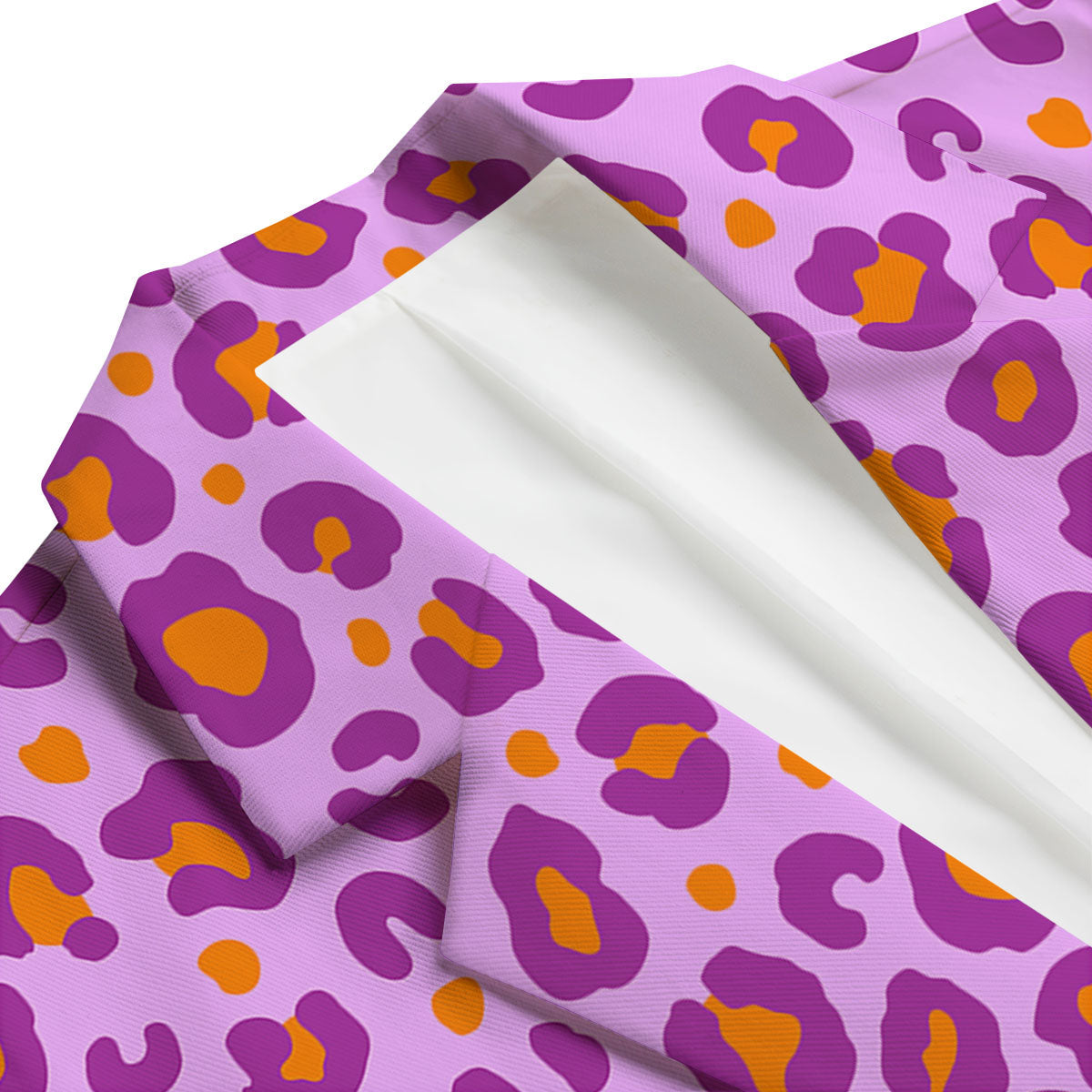 Leopard Purple And Orange Print Men's Blazer-grizzshop