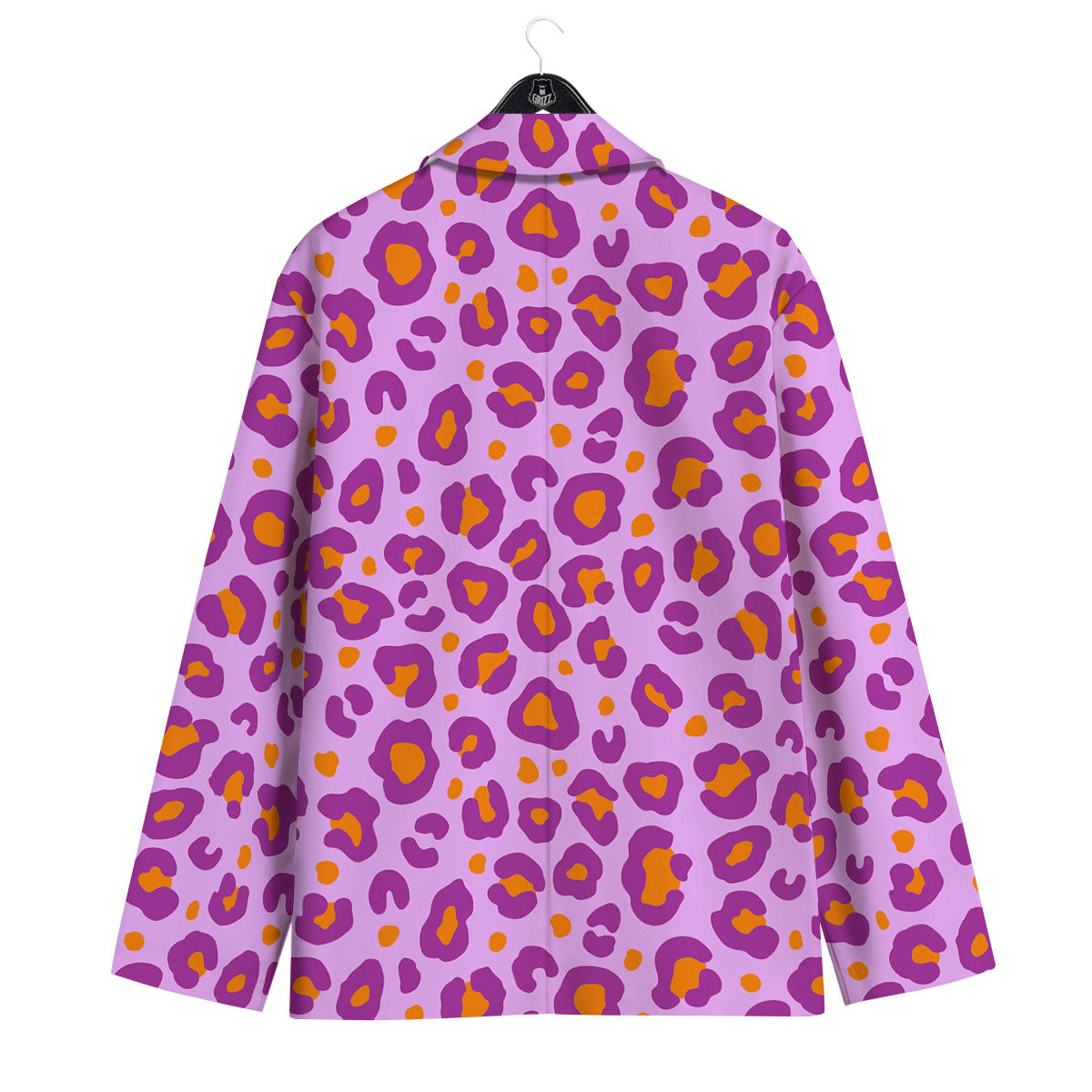 Leopard Purple And Orange Print Men's Sport Coat-grizzshop
