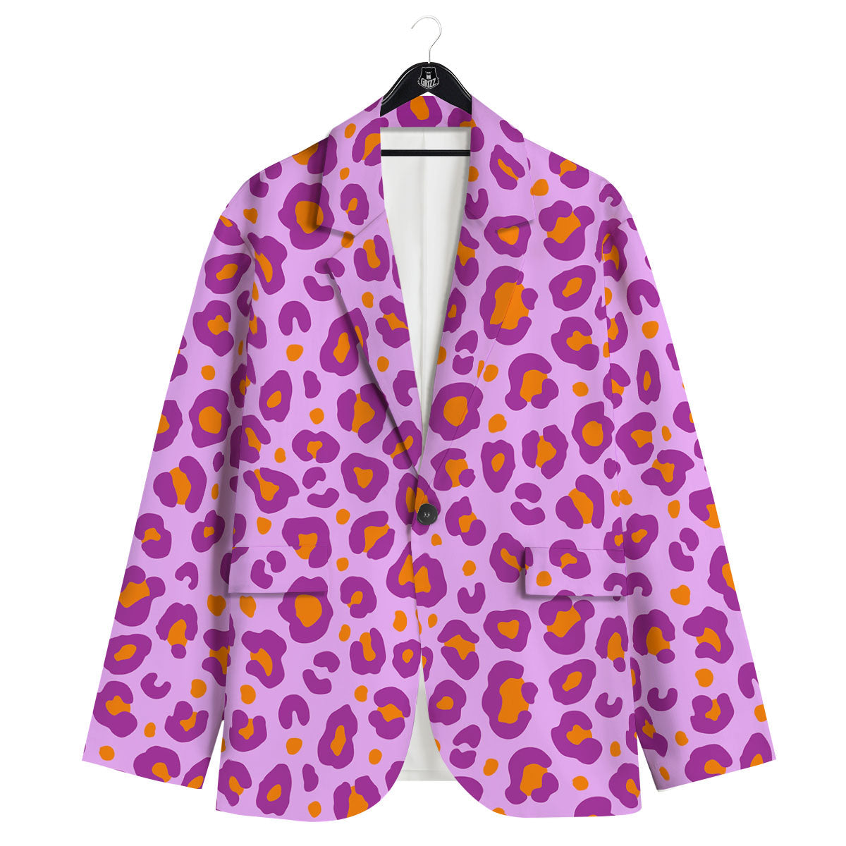 Leopard Purple And Orange Print Men's Sport Coat-grizzshop
