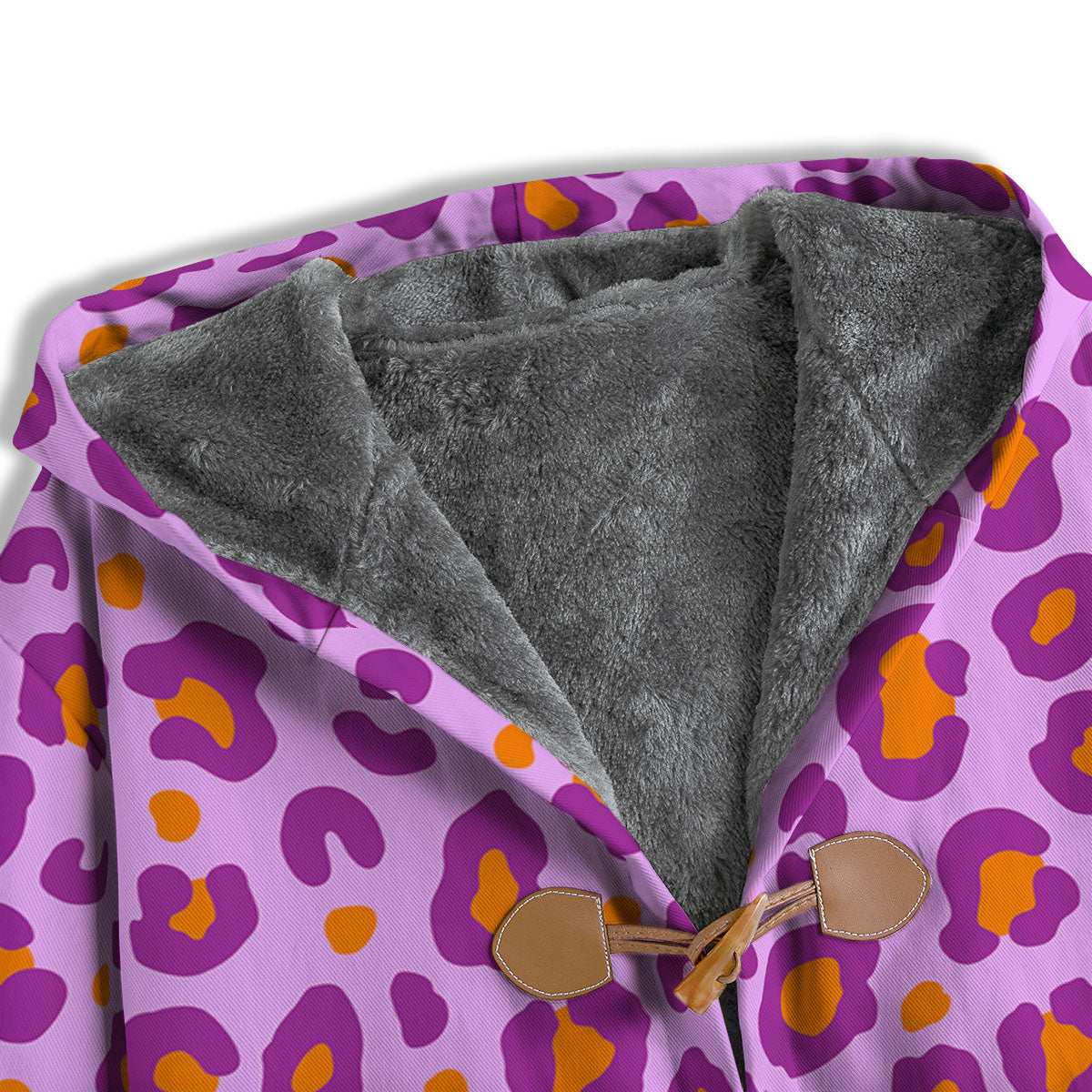 Leopard Purple And Orange Print Men's Windbreaker Jacket-grizzshop