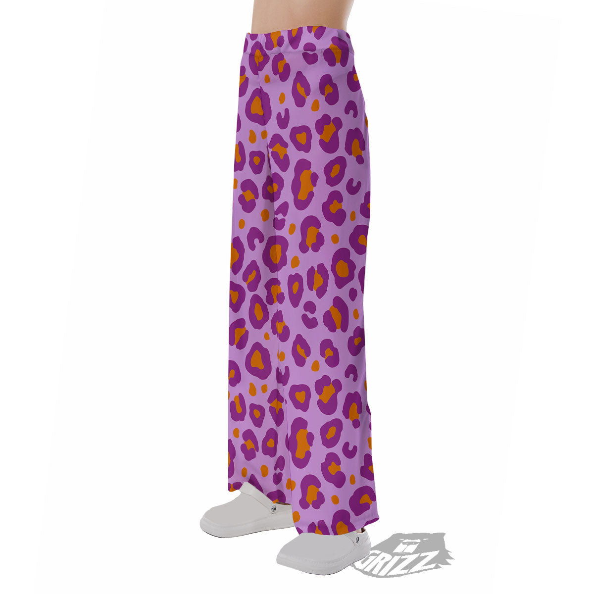 Leopard Purple And Orange Print Pajama Pants-grizzshop