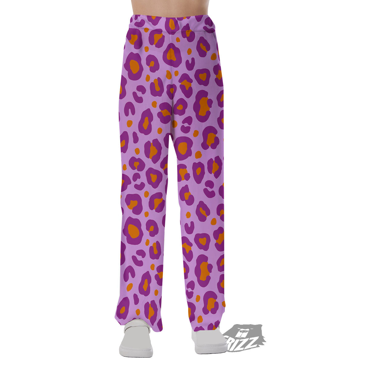 Leopard Purple And Orange Print Pajama Pants-grizzshop