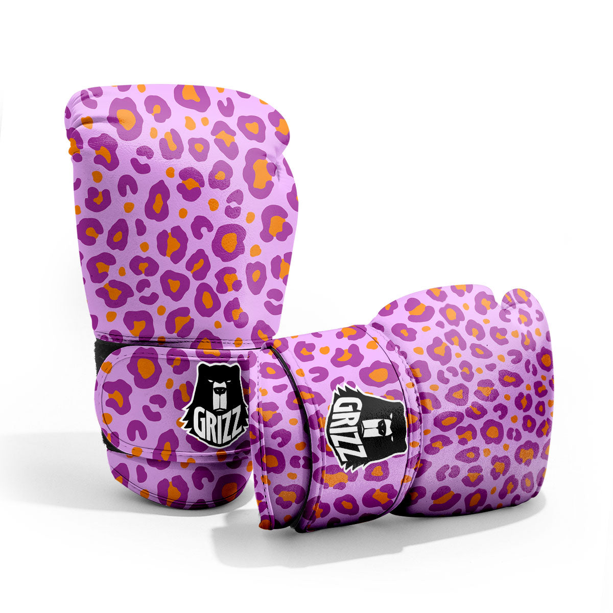Leopard Purple And Orange Print Pro Boxing Glove