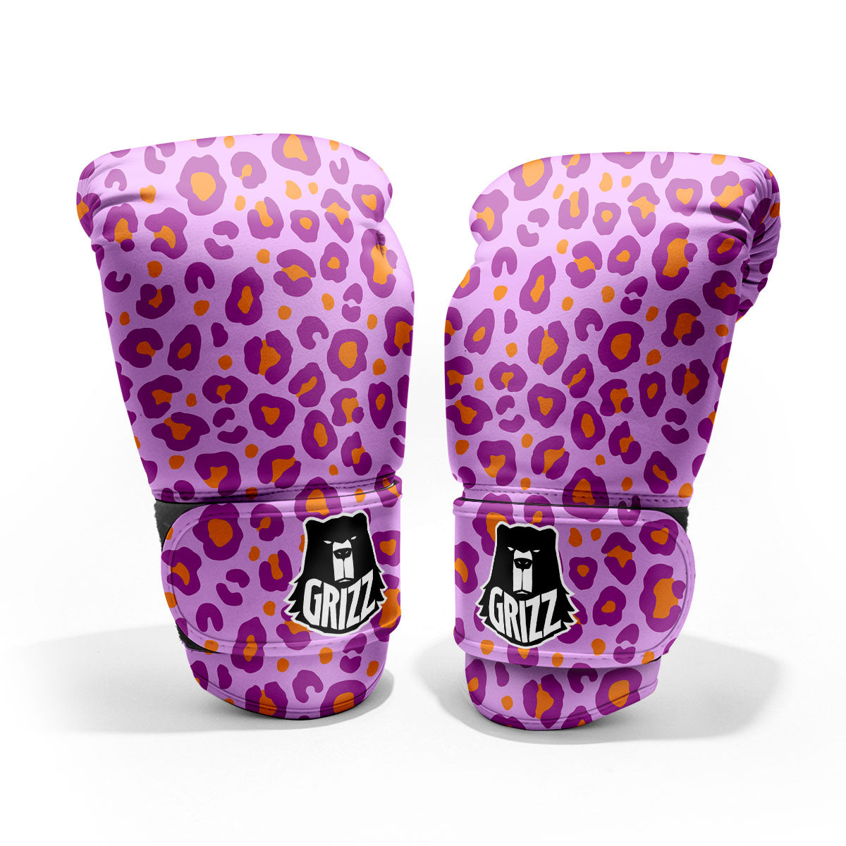 Leopard Purple And Orange Print Pro Boxing Glove