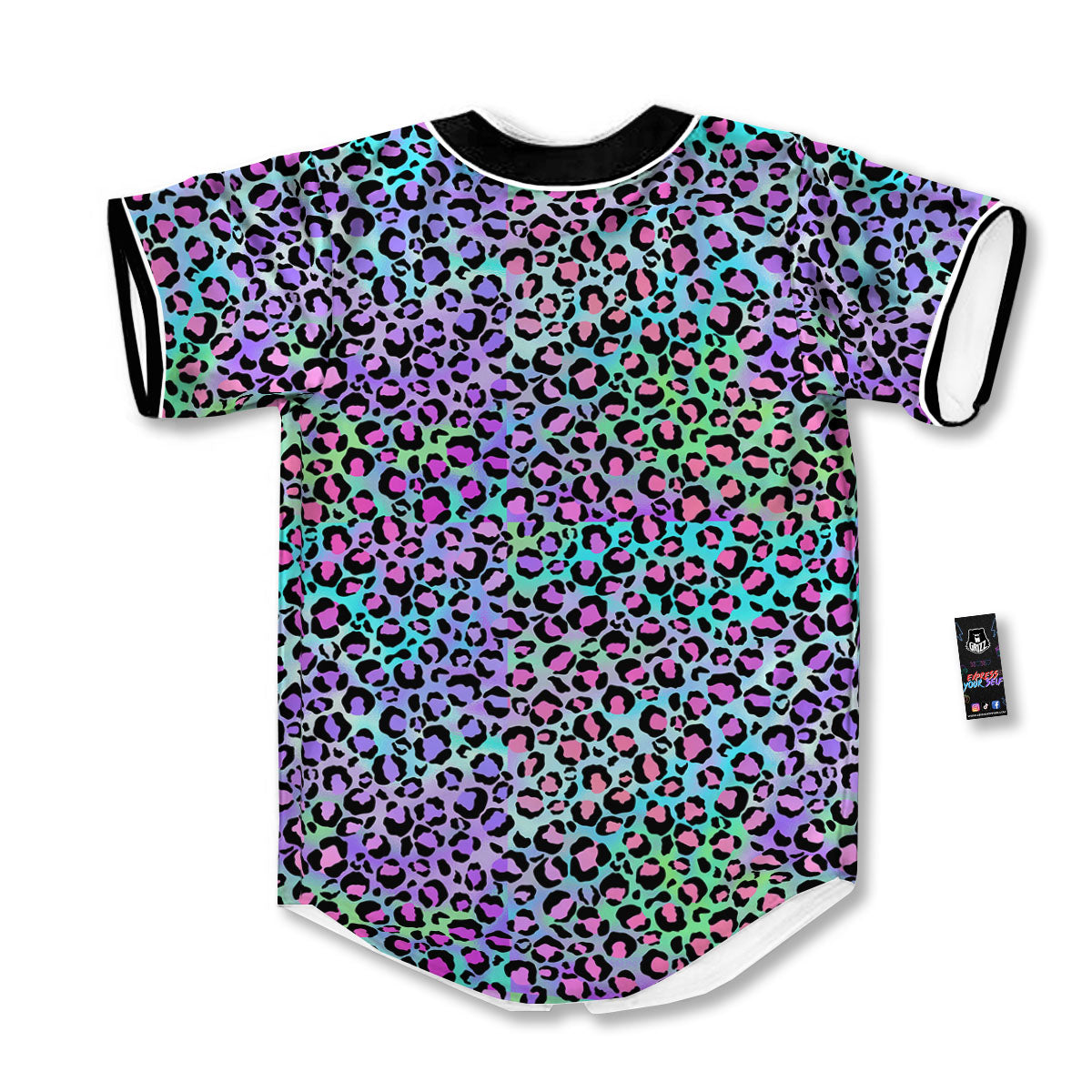 Leopard Rainbow And Purple Print Pattern Baseball Jersey-grizzshop
