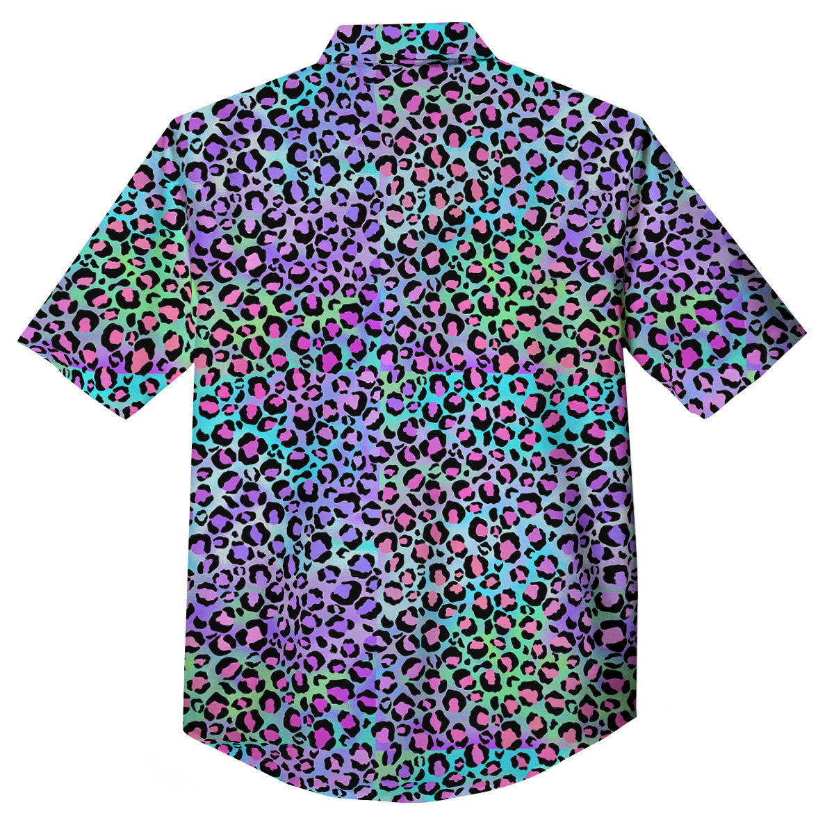 Leopard Rainbow And Purple Print Pattern Button Up Shirt-grizzshop