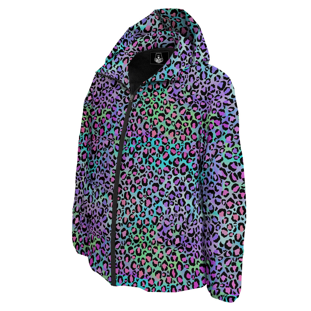 Leopard Rainbow And Purple Print Pattern Down Jacket-grizzshop