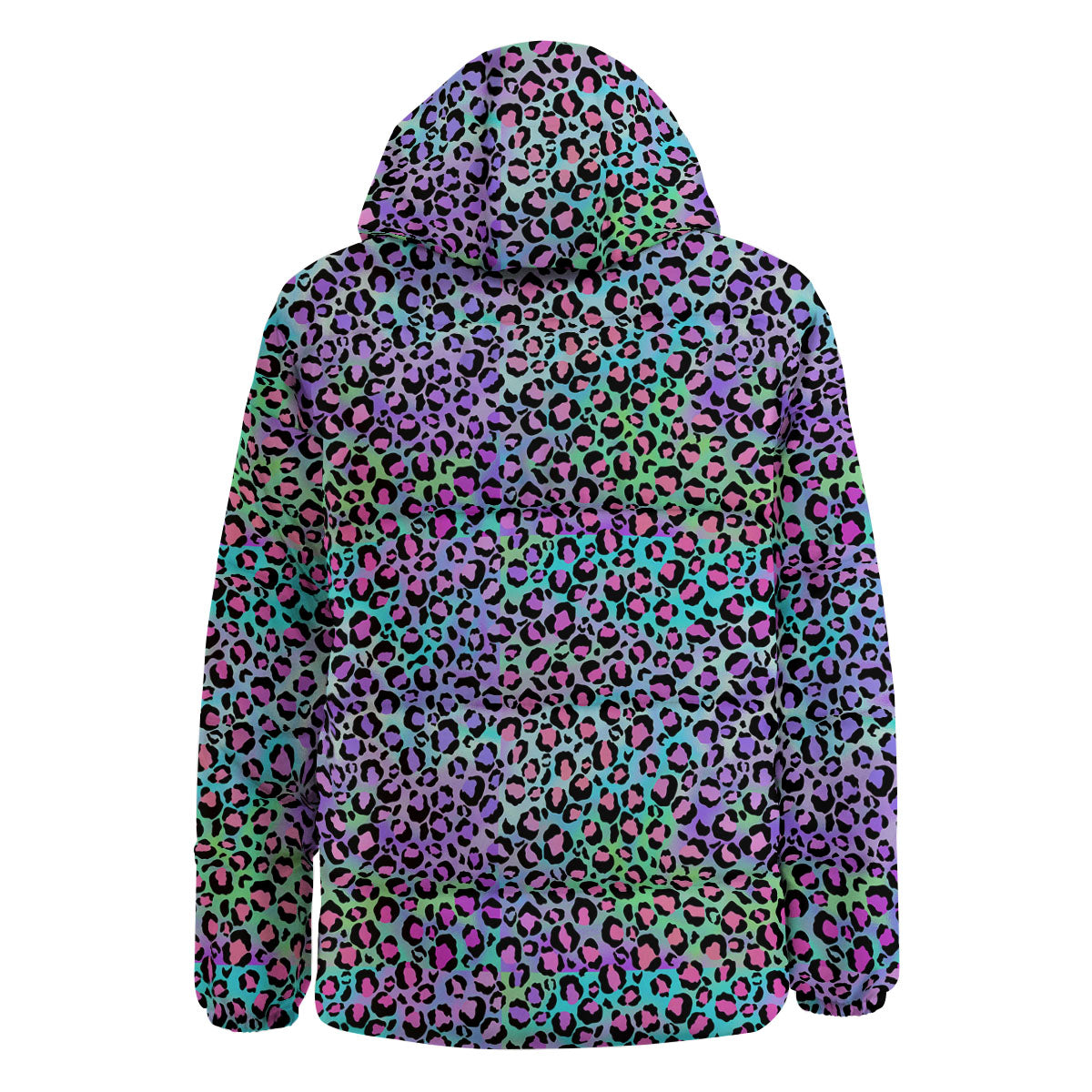 Leopard Rainbow And Purple Print Pattern Down Jacket-grizzshop