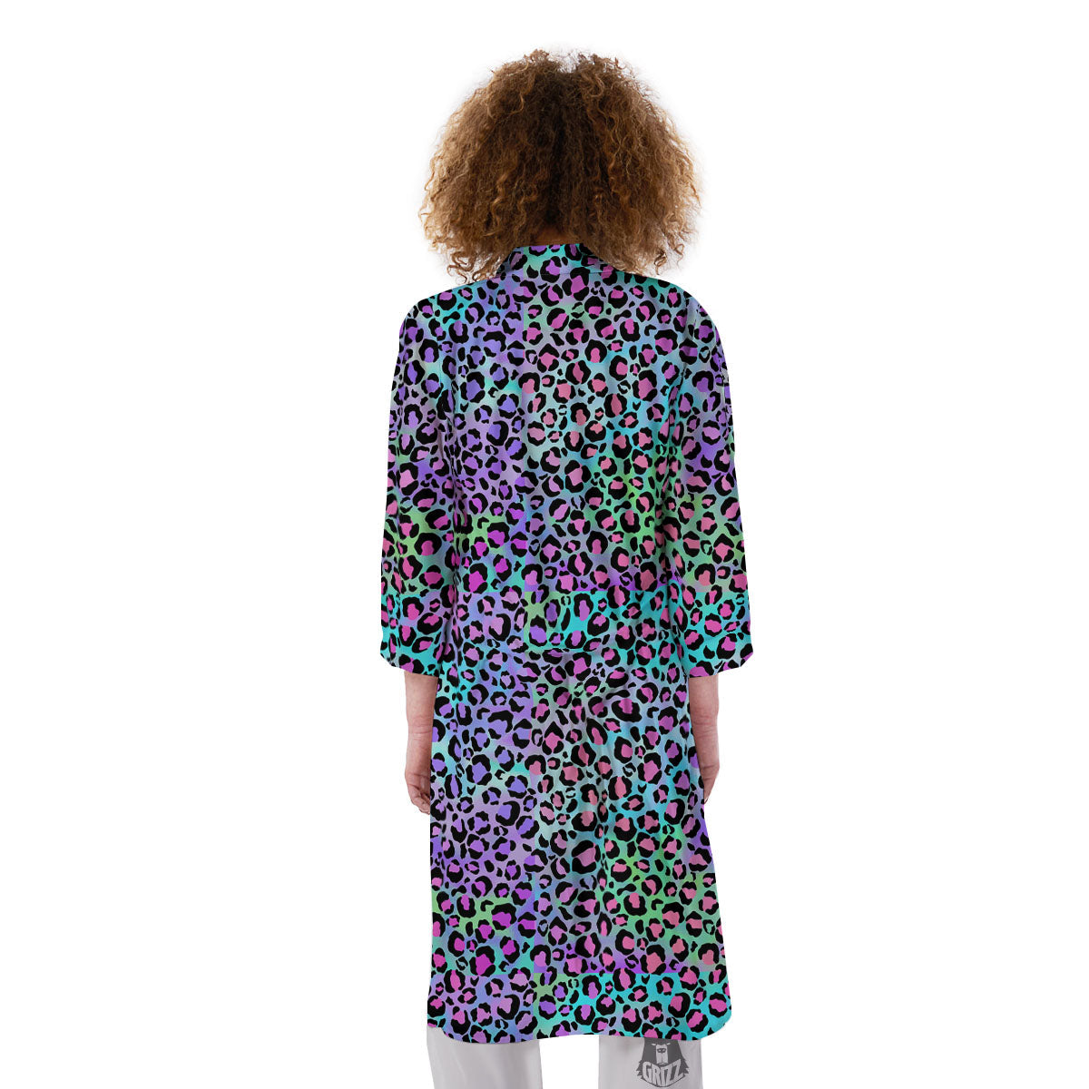 Leopard Rainbow And Purple Print Pattern Kimono-grizzshop