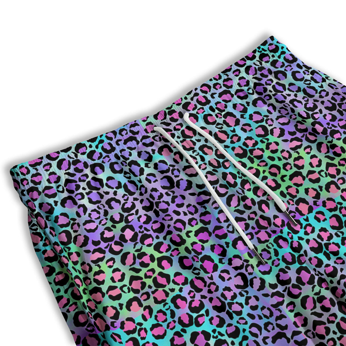 Leopard Rainbow And Purple Print Pattern Men's Athletic Shorts