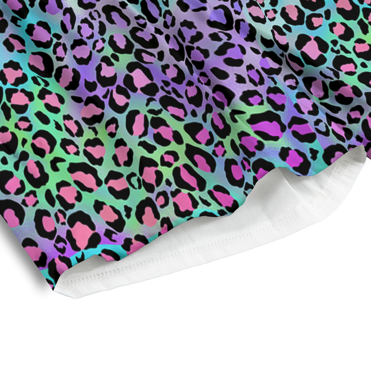 Leopard Rainbow And Purple Print Pattern Men's Athletic Shorts