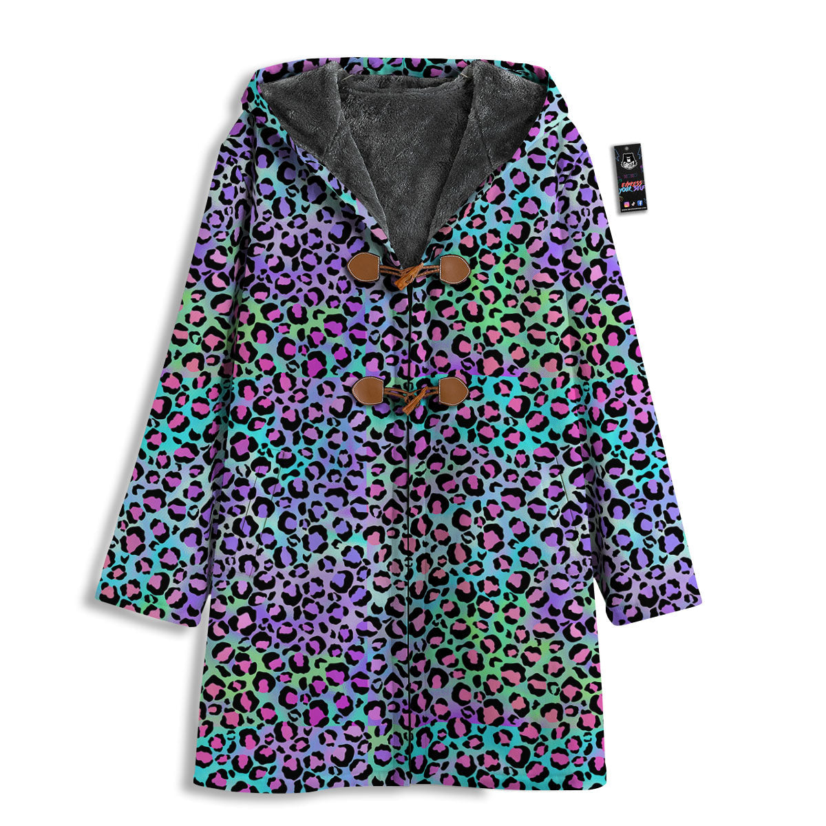 Leopard Rainbow And Purple Print Pattern Men's Windbreaker Jacket-grizzshop
