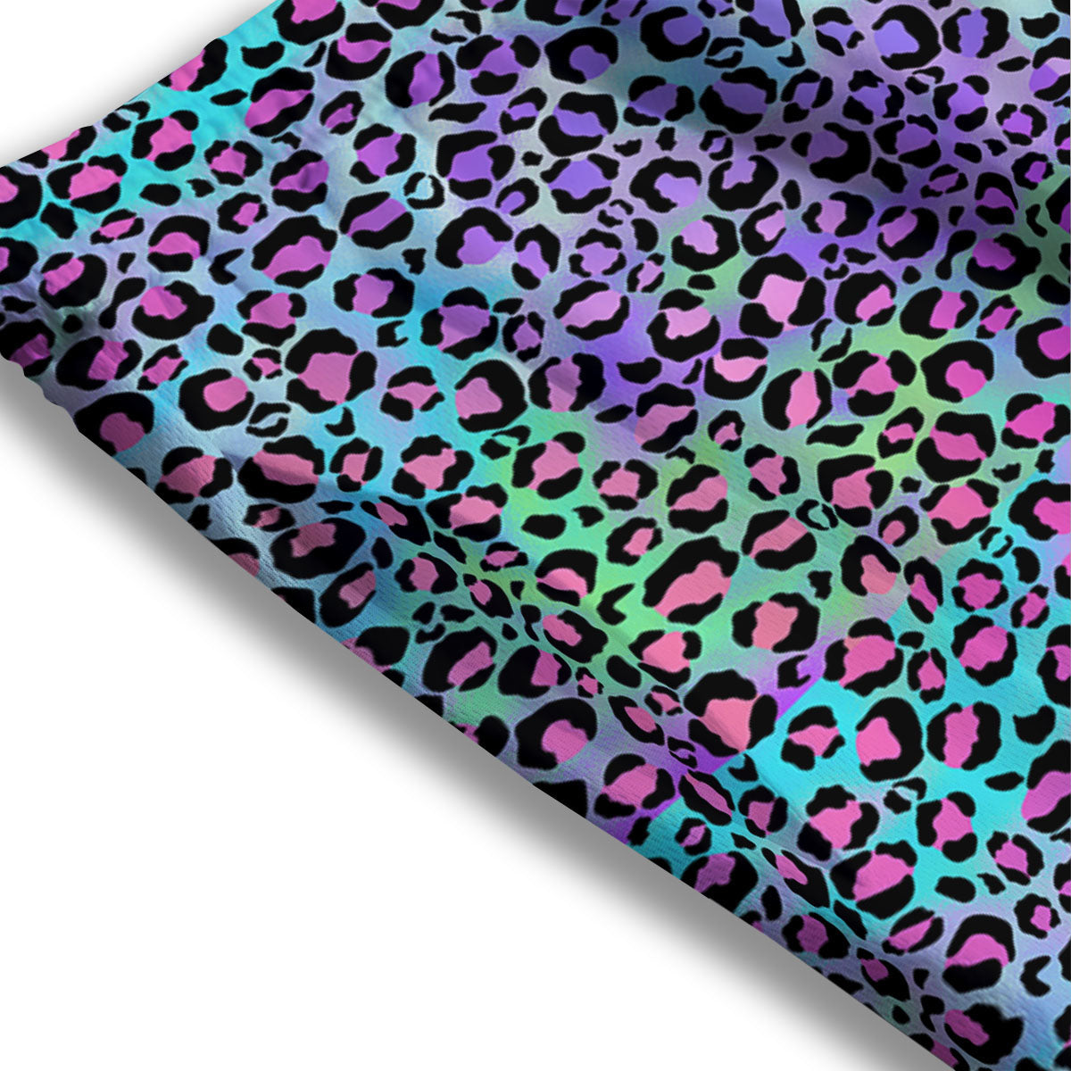 Leopard Rainbow And Purple Print Pattern Mesh Shorts