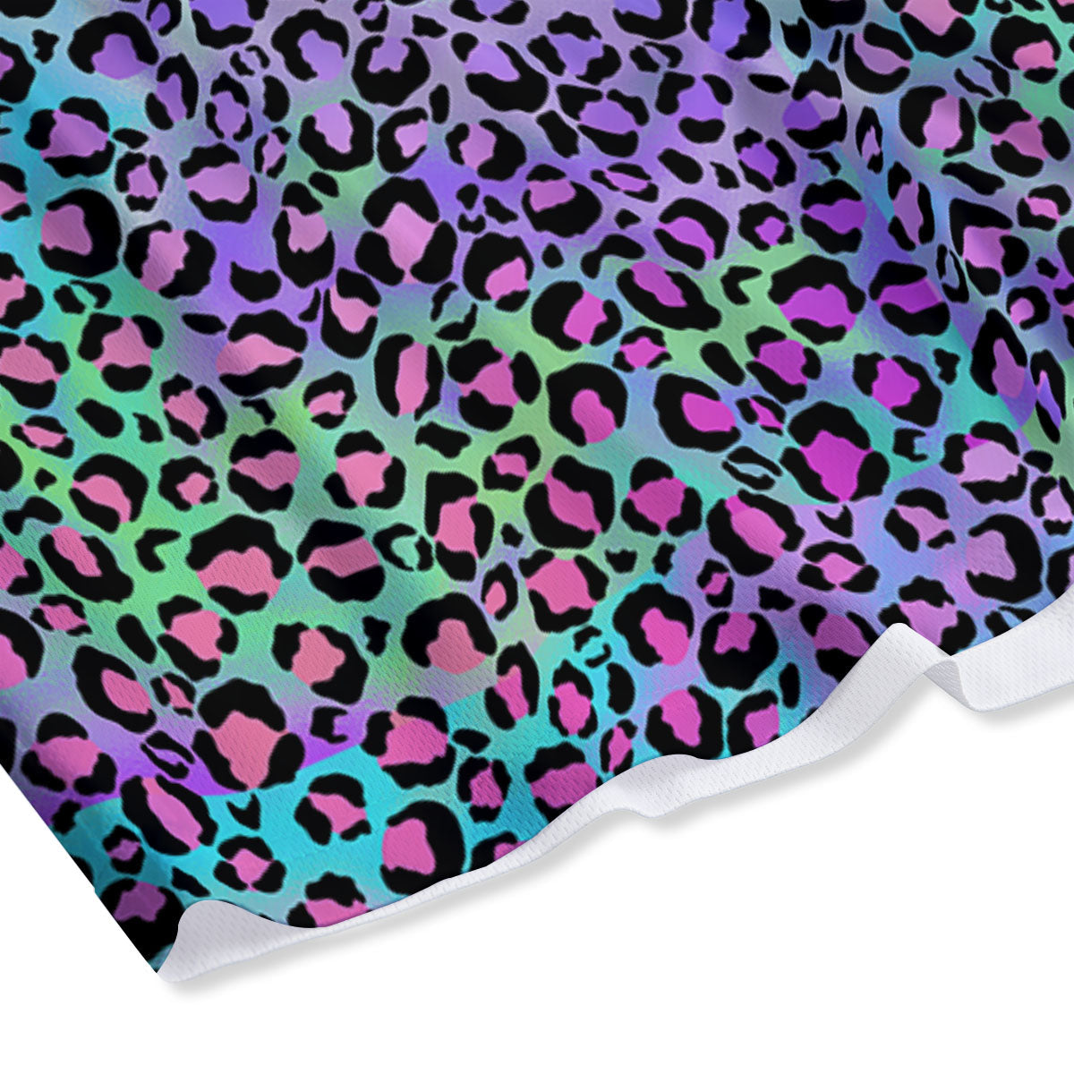 Leopard Rainbow And Purple Print Pattern Mesh Shorts
