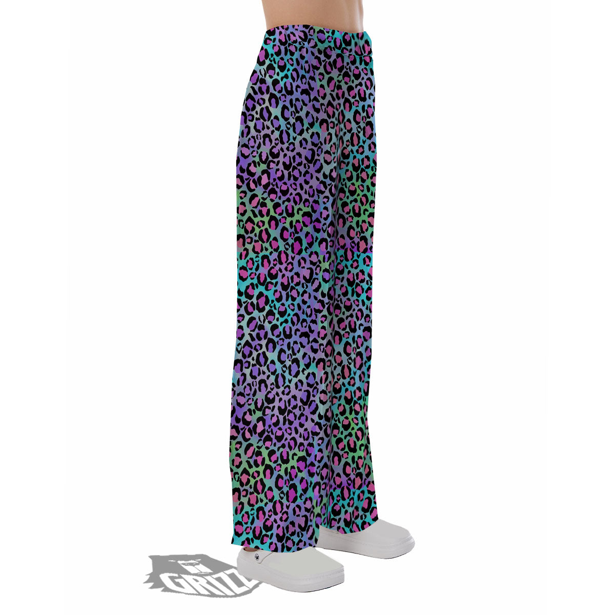 Leopard Rainbow And Purple Print Pattern Pajama Pants-grizzshop
