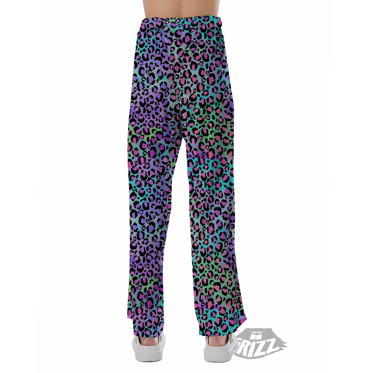 Leopard Rainbow And Purple Print Pattern Pajama Pants-grizzshop