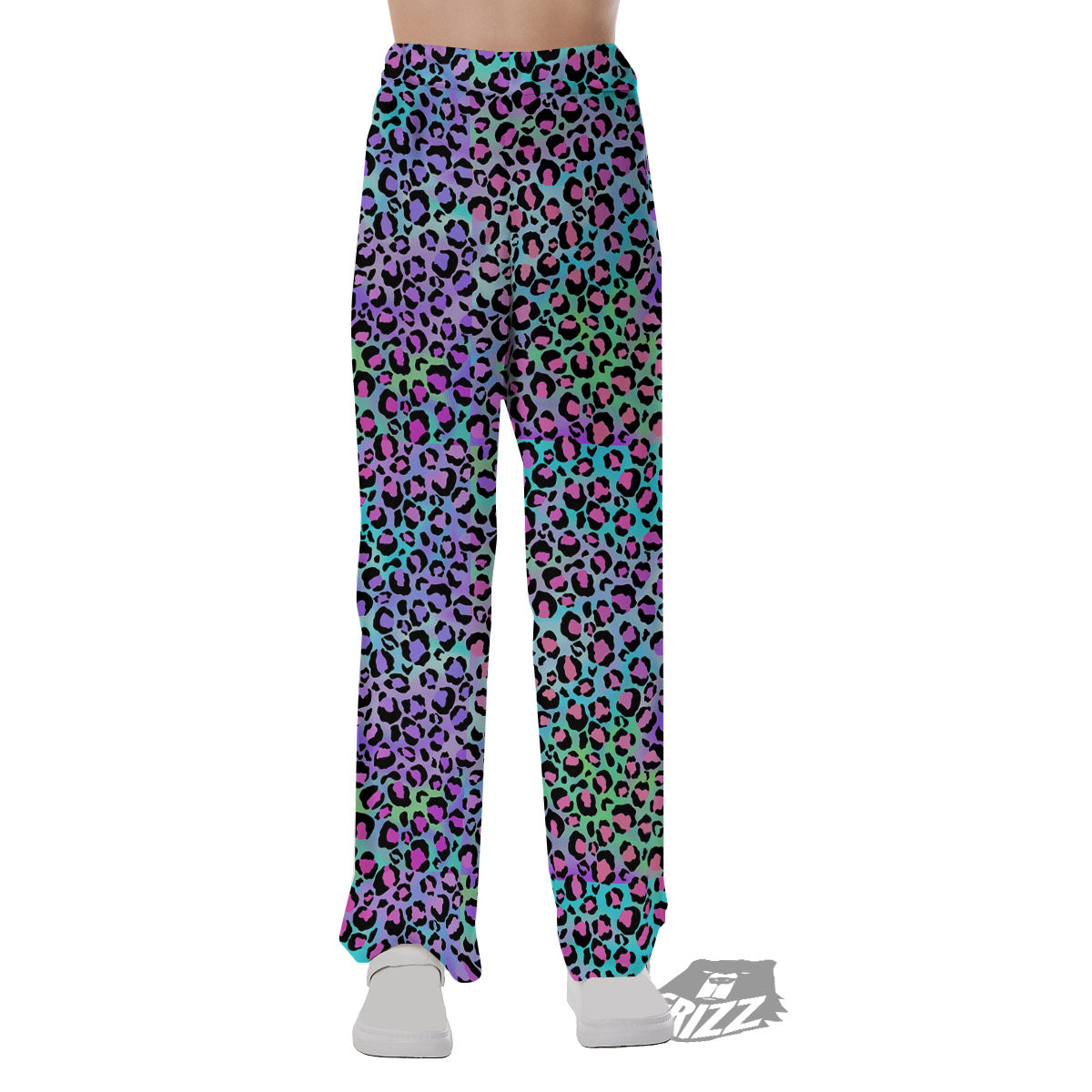 Leopard Rainbow And Purple Print Pattern Pajama Pants-grizzshop