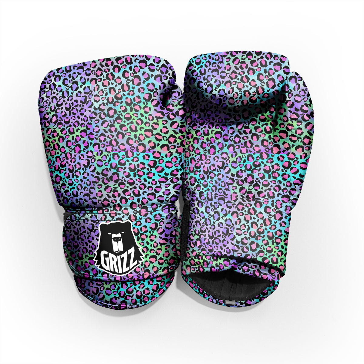Leopard Rainbow And Purple Print Pattern Pro Boxing Glove