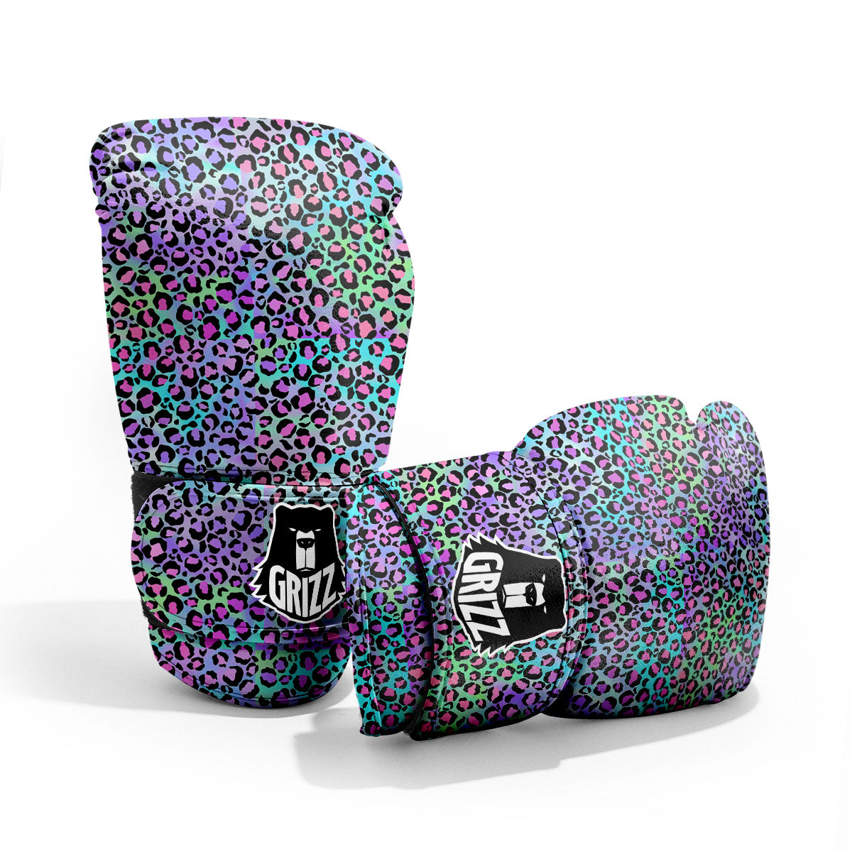 Leopard Rainbow And Purple Print Pattern Pro Boxing Glove