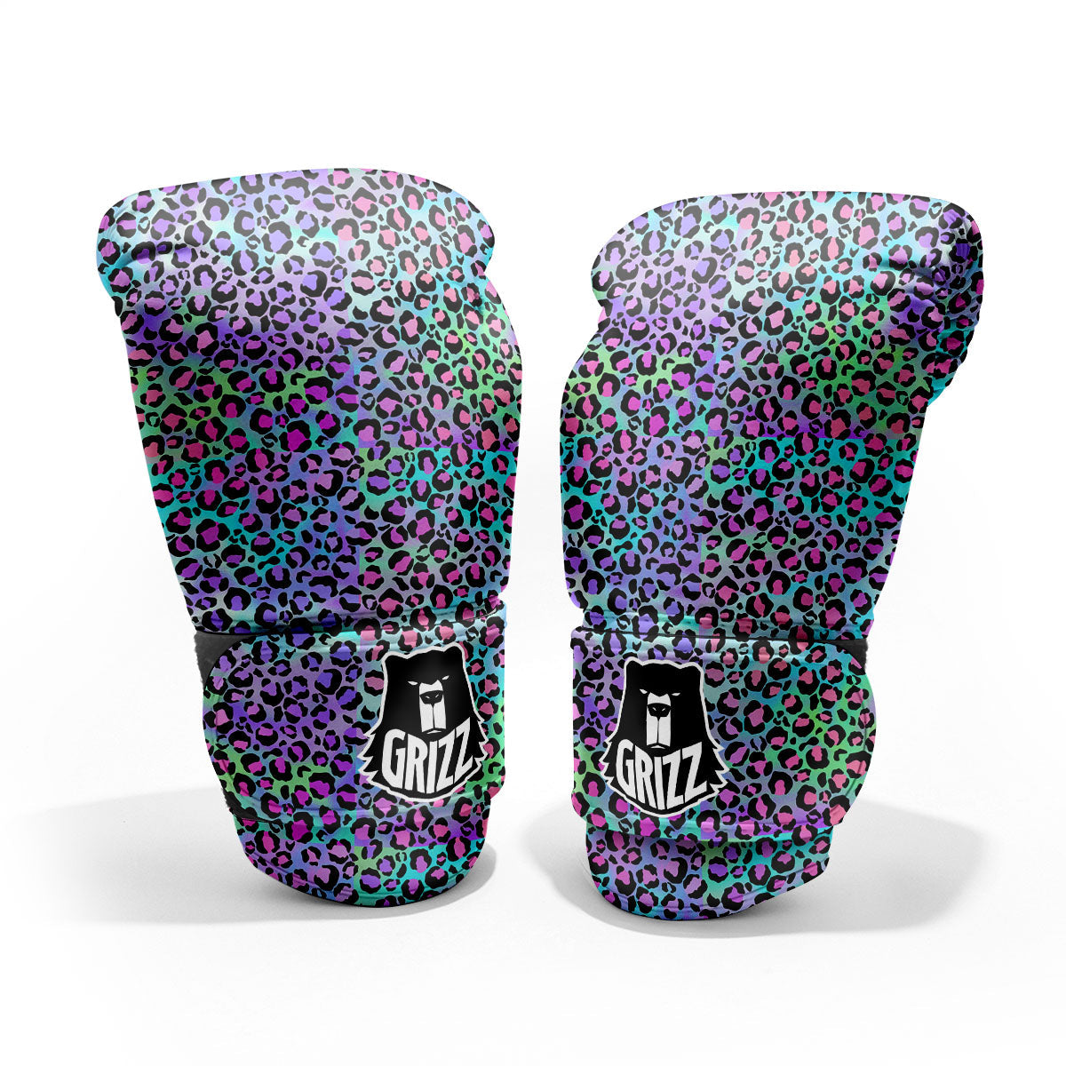 Leopard Rainbow And Purple Print Pattern Pro Boxing Glove