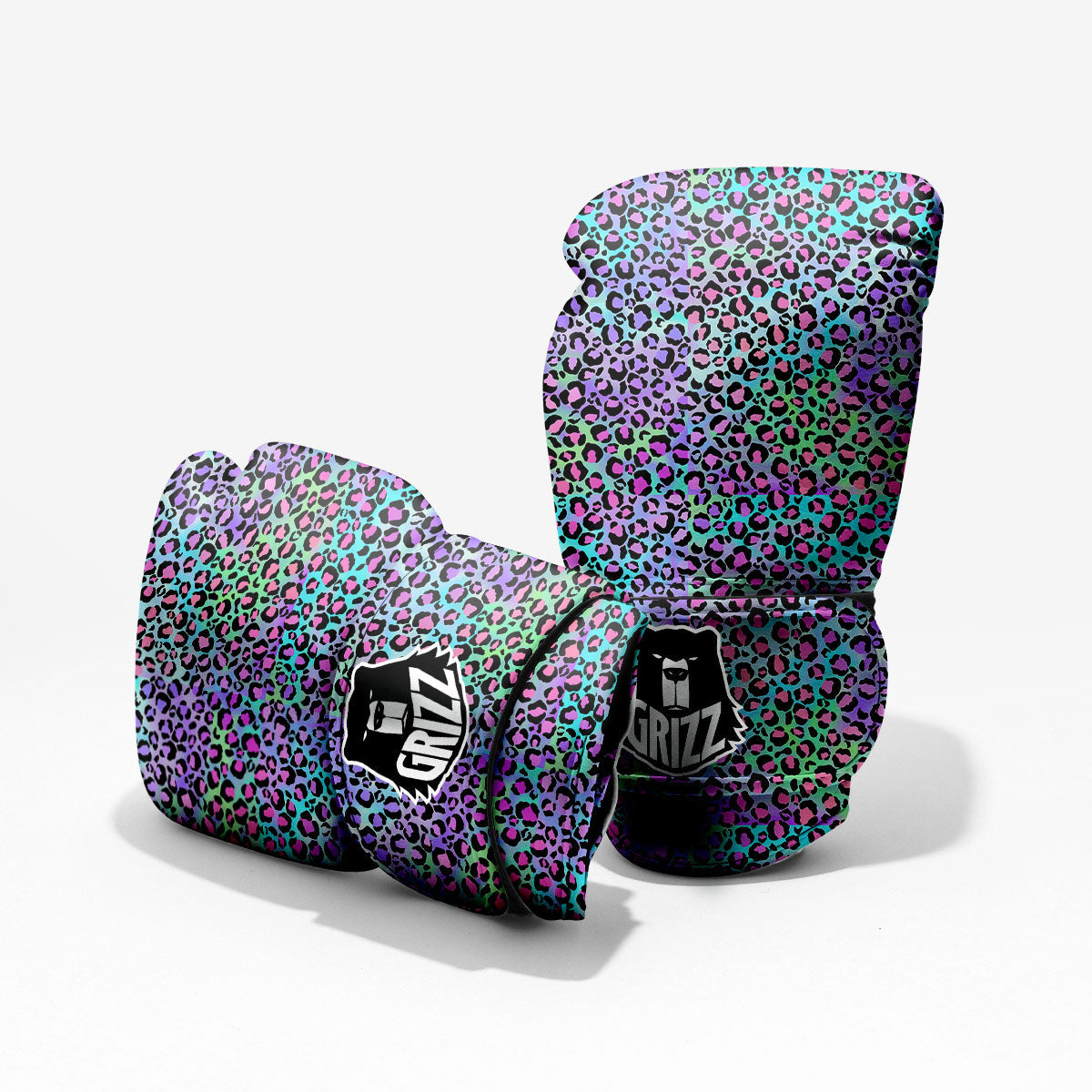 Leopard Rainbow And Purple Print Pattern Pro Boxing Glove