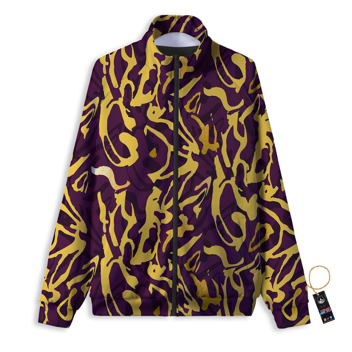 Leopard Rainbow And Purple Print Pattern Track Jacket-grizzshop
