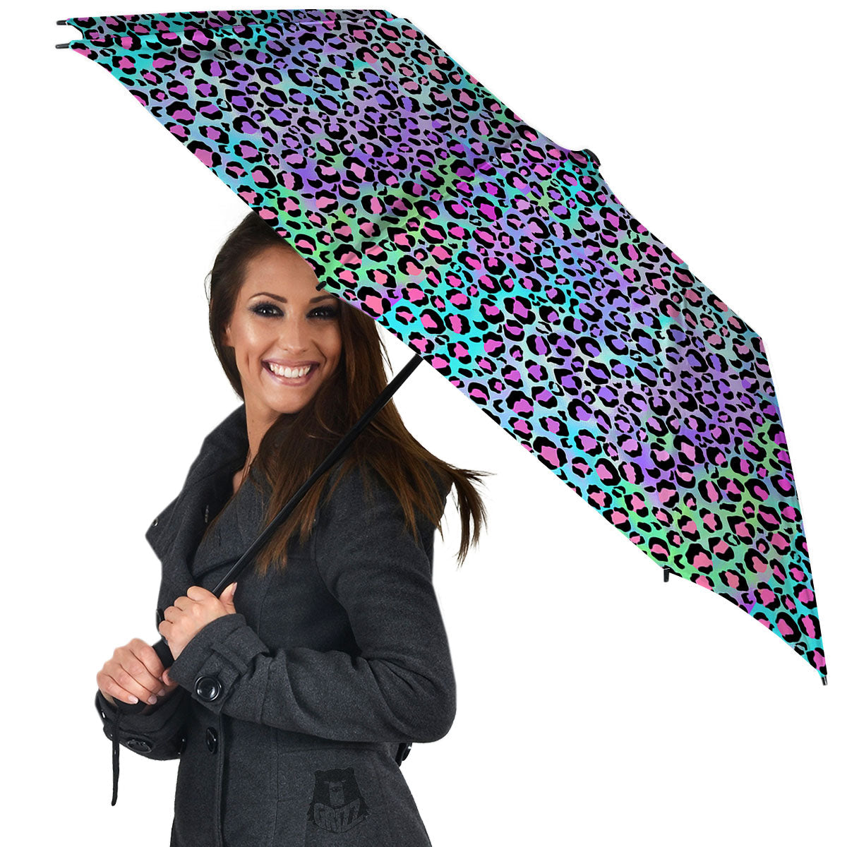 Leopard Rainbow And Purple Print Pattern Umbrella-grizzshop