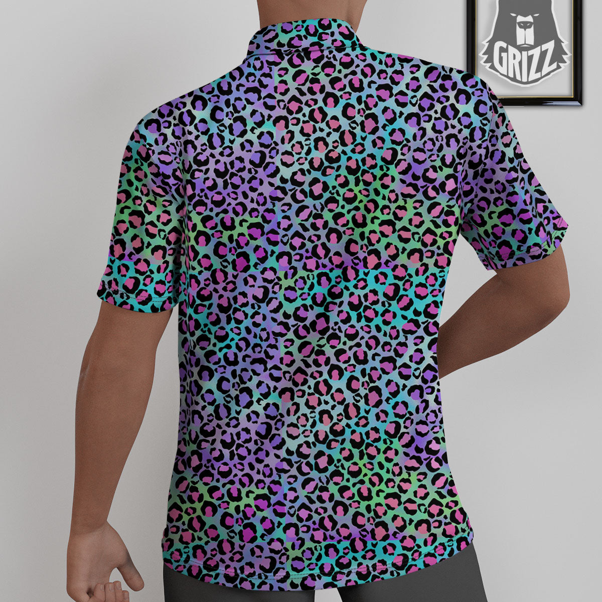 Leopard Rainbow And Purple Print Pattern Untucked Shirts-grizzshop