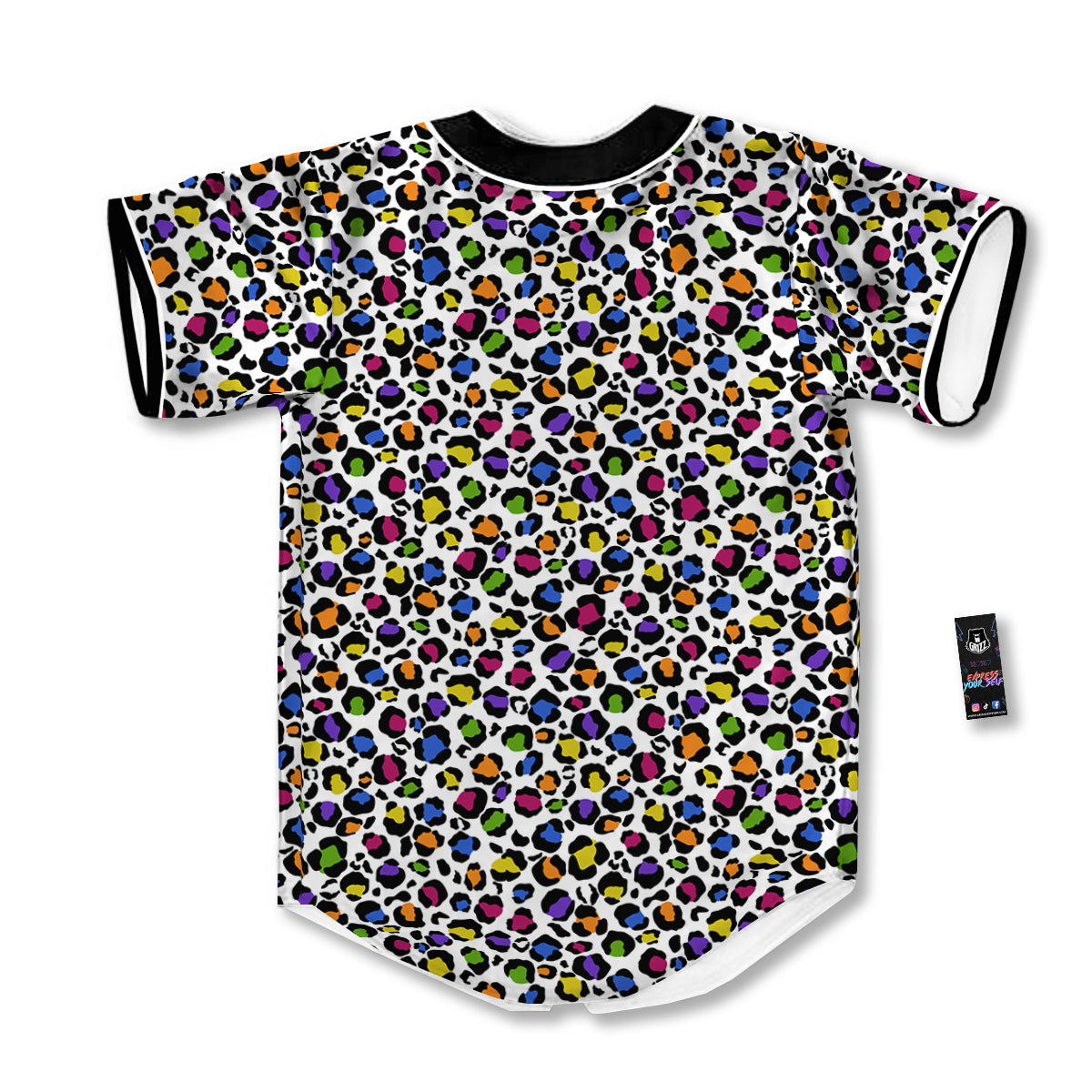 Leopard Rainbow And White Print Pattern Baseball Jersey-grizzshop