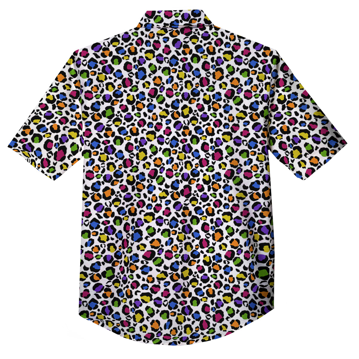 Leopard Rainbow And White Print Pattern Button Up Shirt-grizzshop